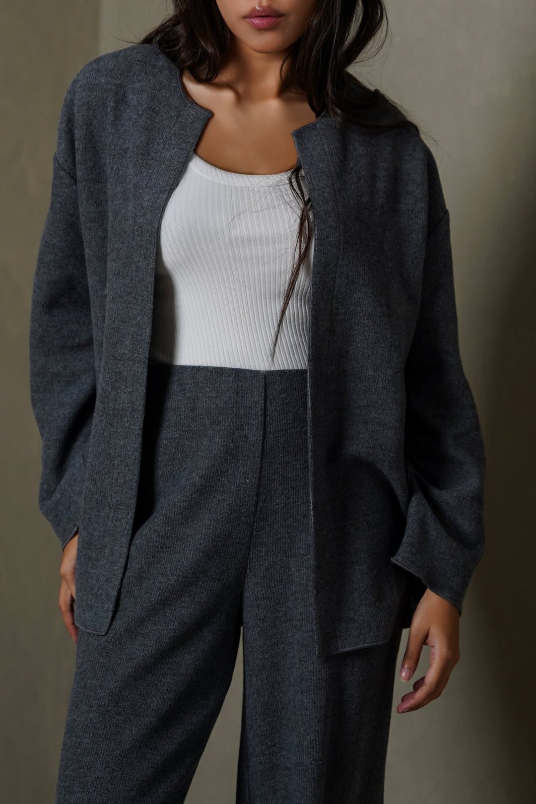 CHARCOAL CLOUD LOUNGE CARDIGAN