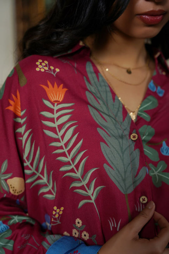 MAROON LEMON JUNGLE SHIRT