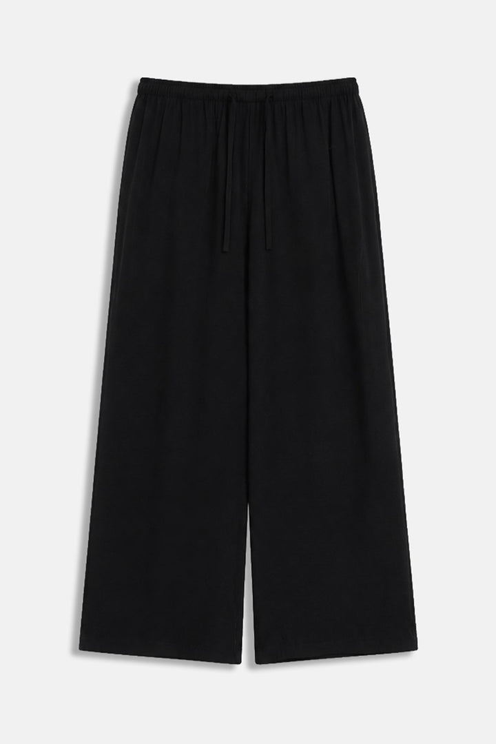 BLACK-FLOWY LONG PANTS