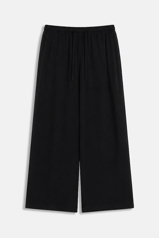 BLACK-FLOWY LONG PANTS