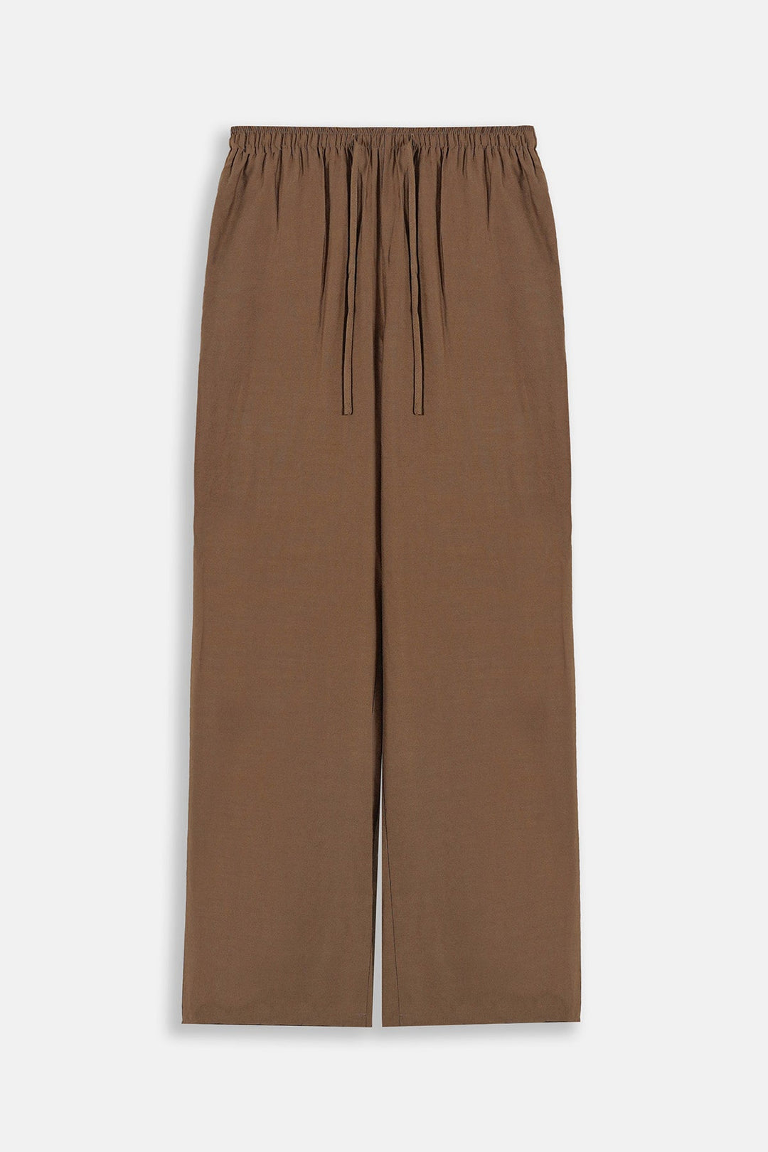 BROWN-FLOWY LONG PANTS