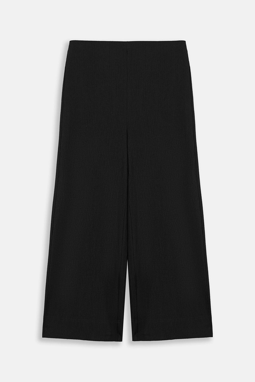BLACK WIDE CROPPED PANTS
