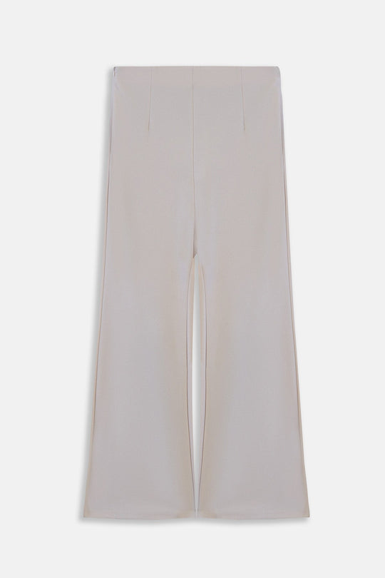 CREAM WIDE FLARE PANTS