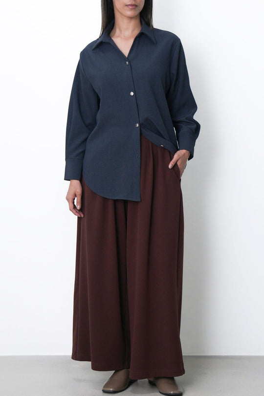 BROWN DEEP PLEAT PANTS