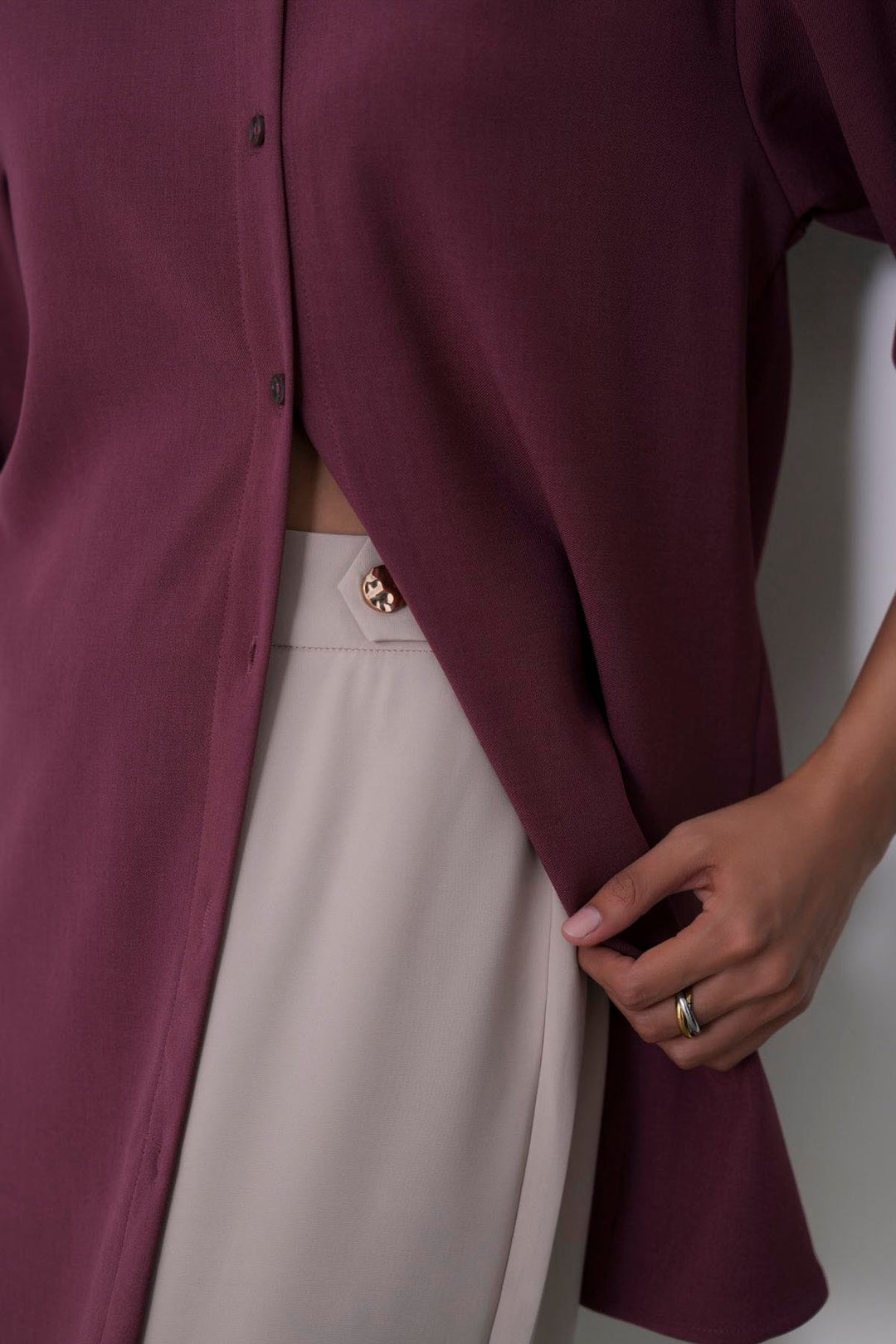 KHAKI KNIT TAILORED PANTS