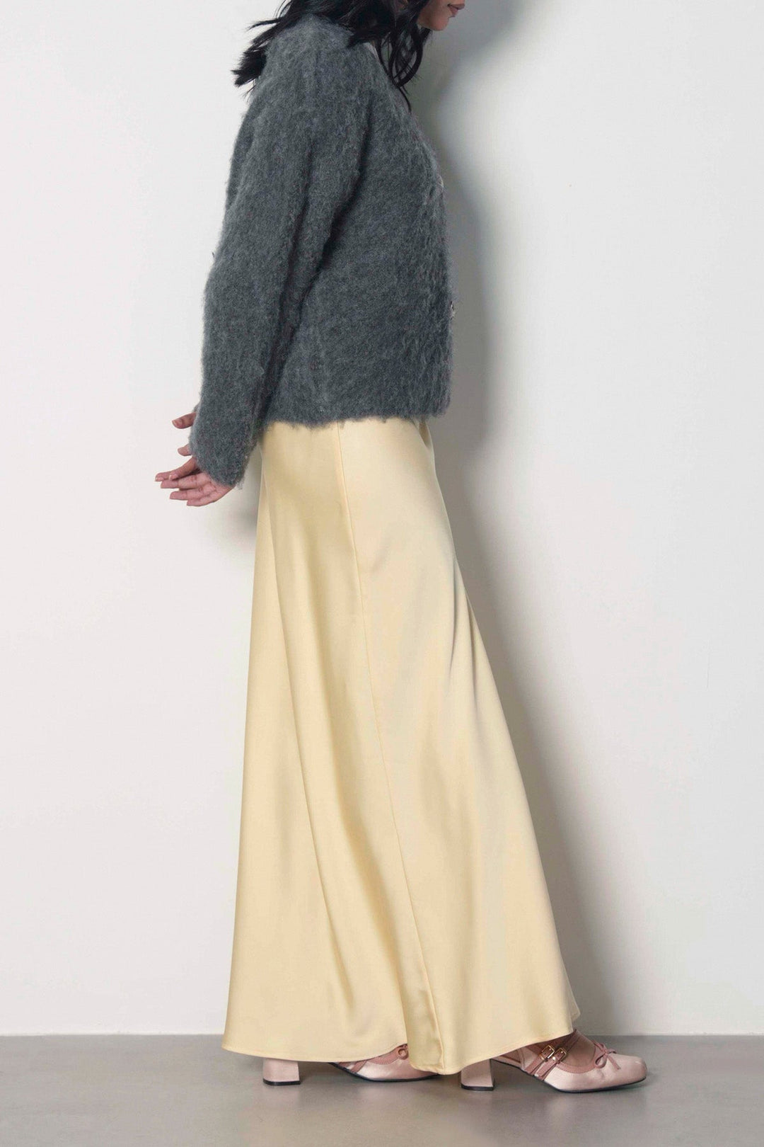 SATIN FLOOR LENGTH SKIRT