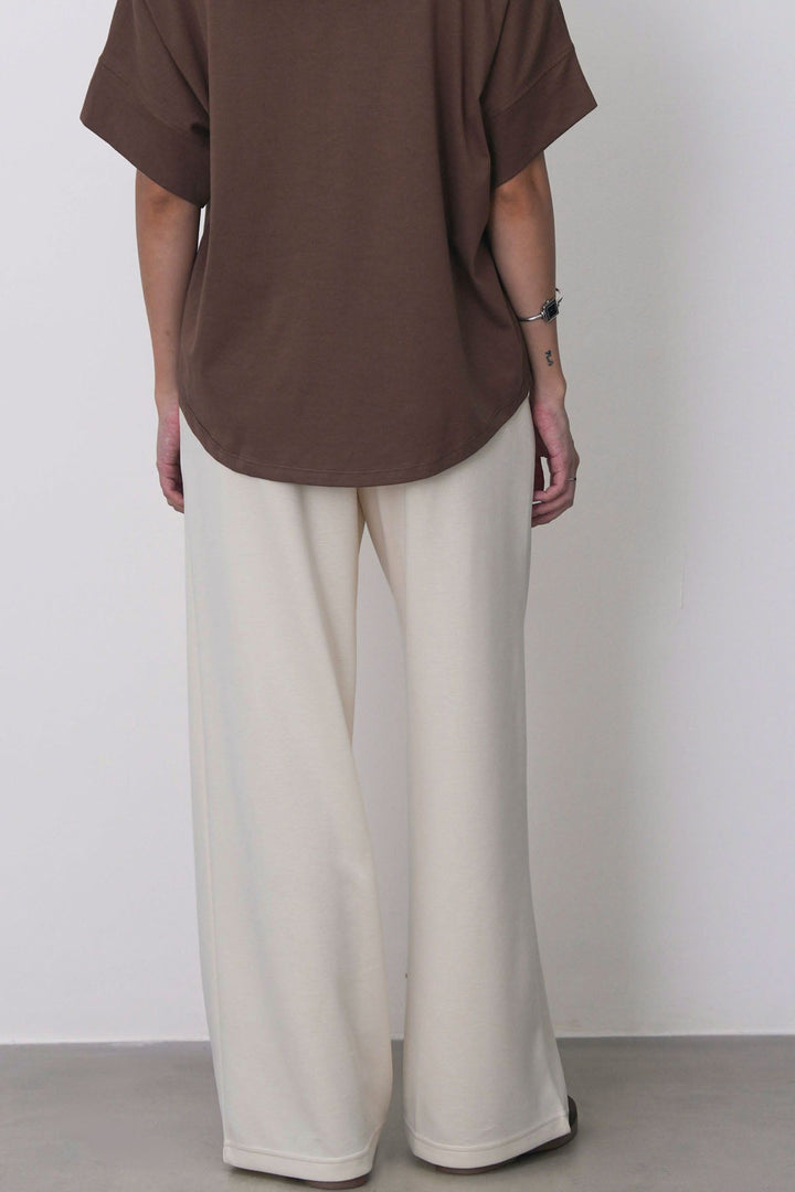 IVORY STRAIGHT-LEG PANTS