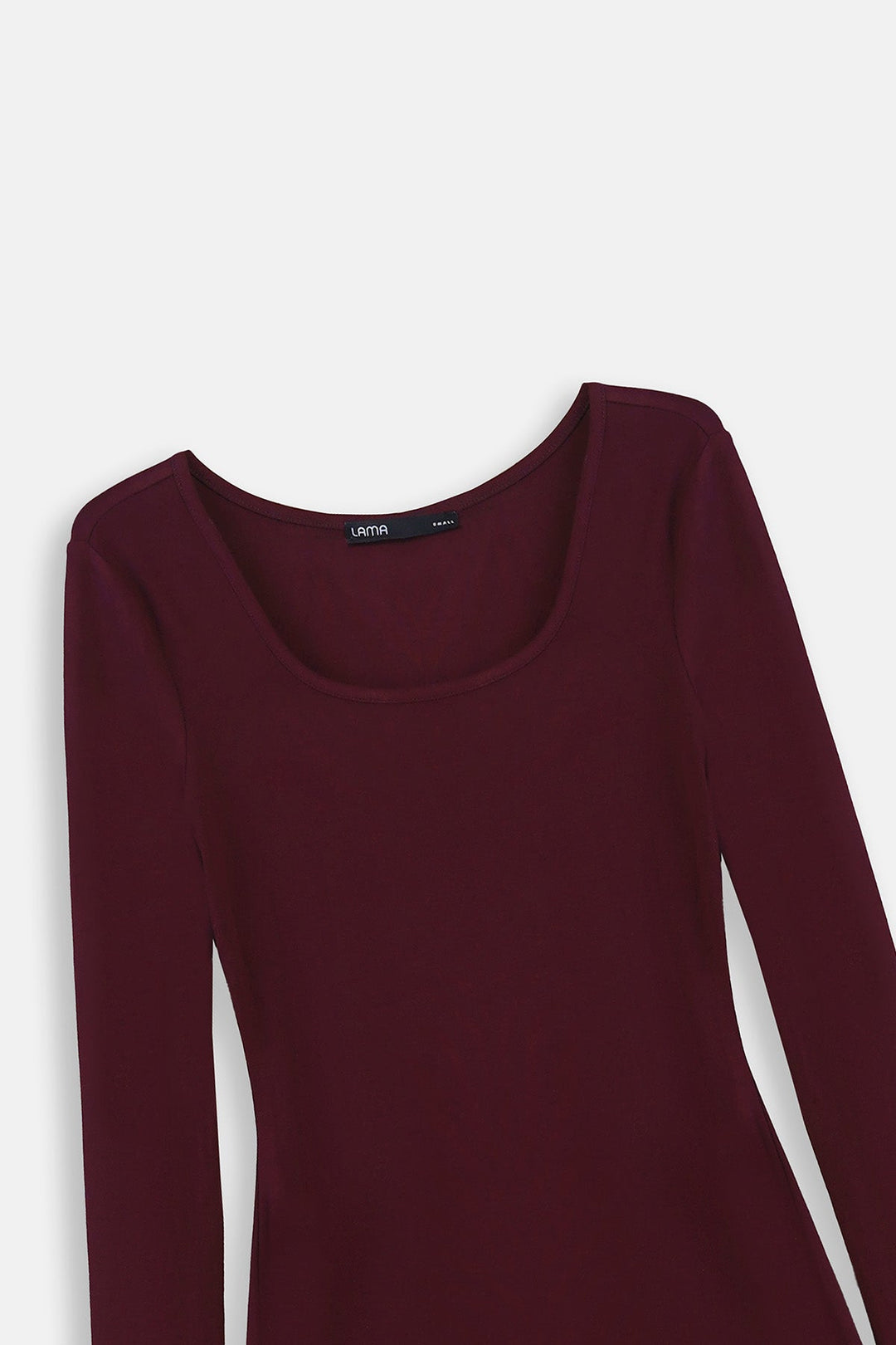BURGUNDY-SCOOP NECK DRESS