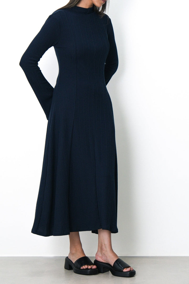 NAVY FIT & FLARE DRESS