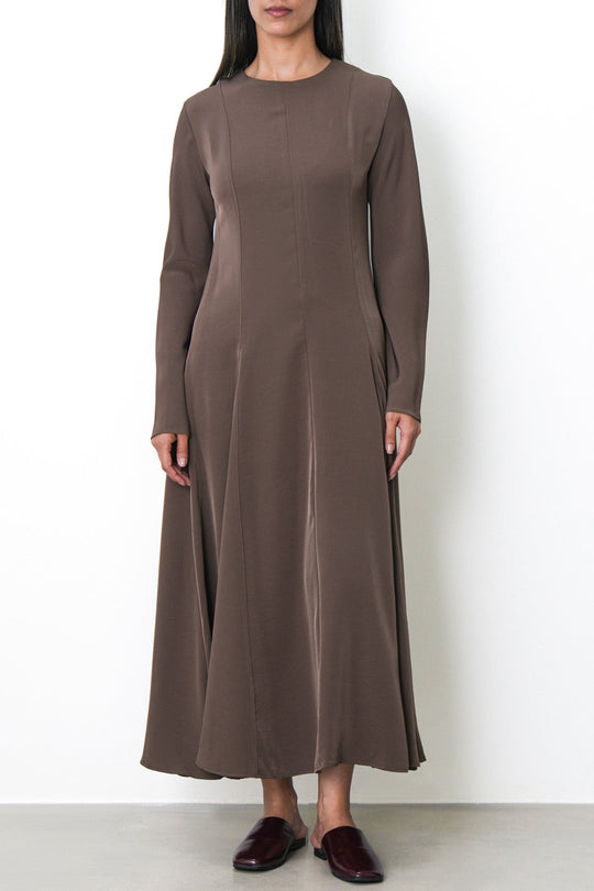 TAUPE SCULPT FLARE DRESS