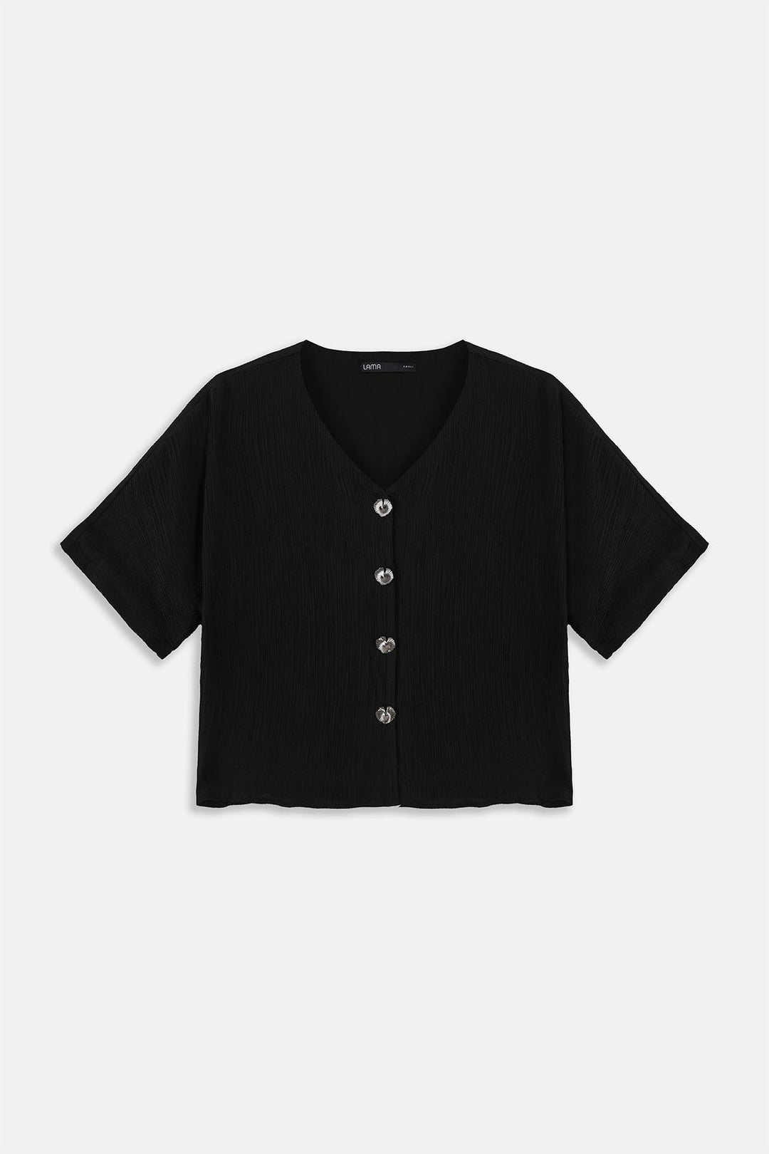 BLACK GINGKO TEXTURED BLOUSE