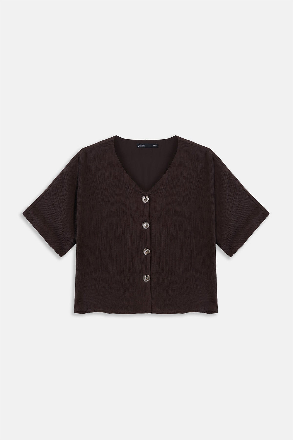 BROWN GINGKO TEXTURED BLOUSE