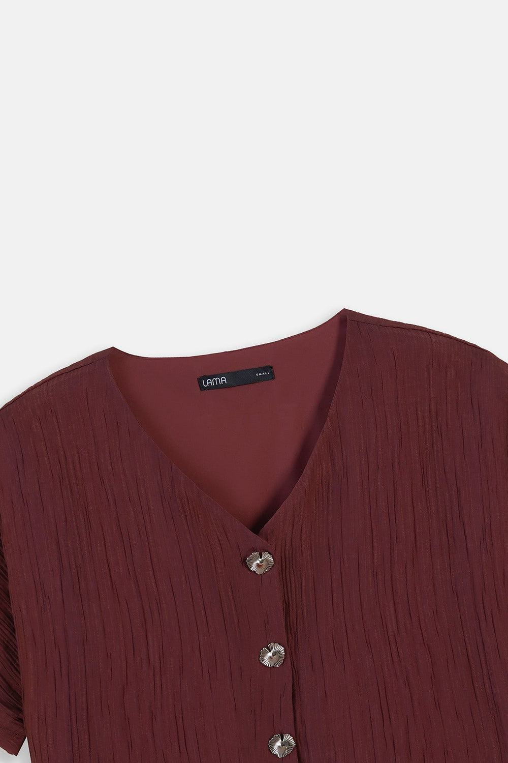 RUST GINGKO TEXTURED BLOUSE