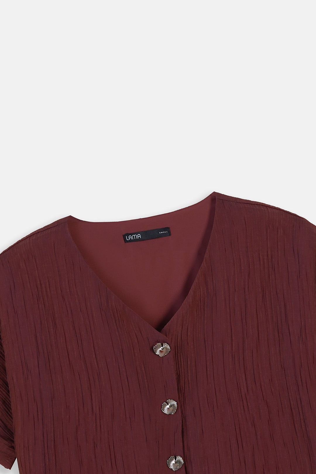 RUST GINGKO TEXTURED BLOUSE