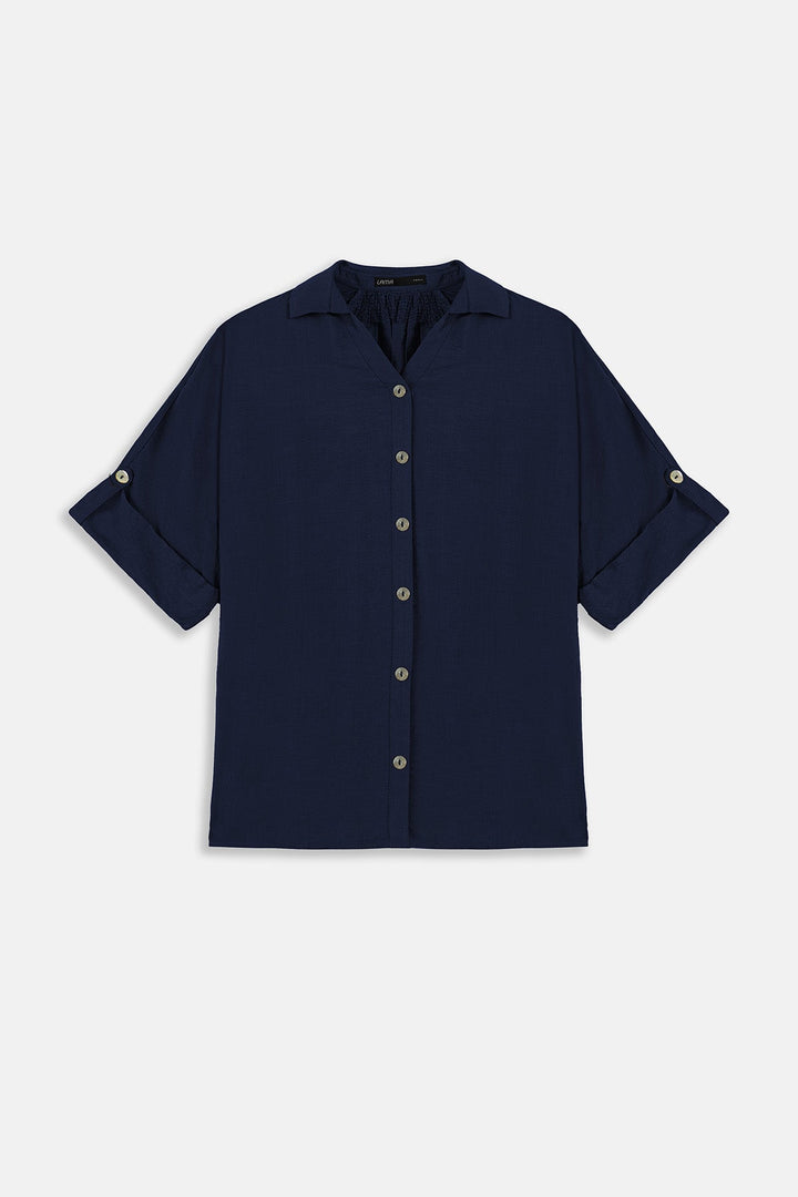 BLUE-SOFT TURN UP SHIRT