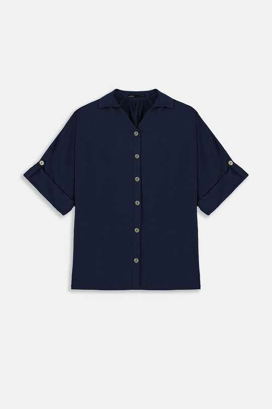 BLUE-SOFT TURN UP SHIRT