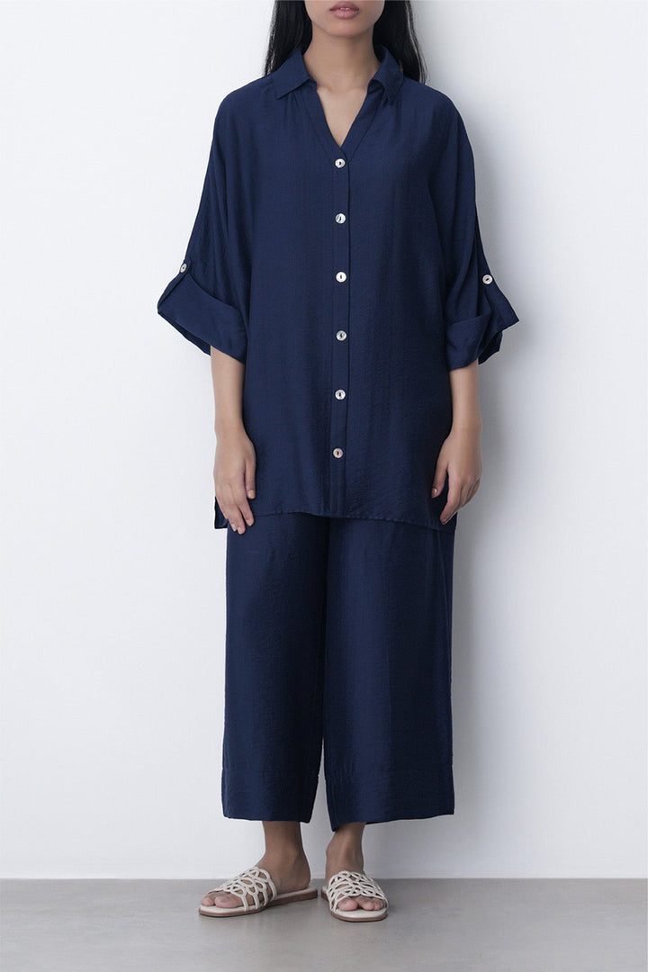 BLUE-SOFT TURN UP SHIRT