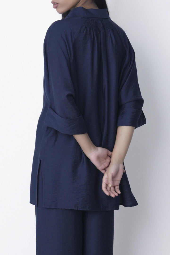 BLUE-SOFT TURN UP SHIRT