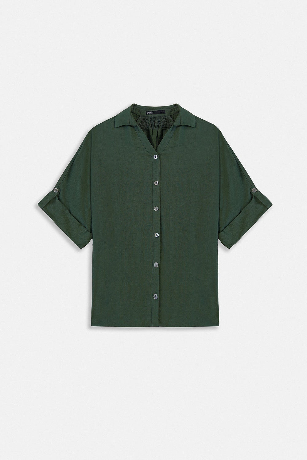 GREEN-SOFT TURN UP SHIRT
