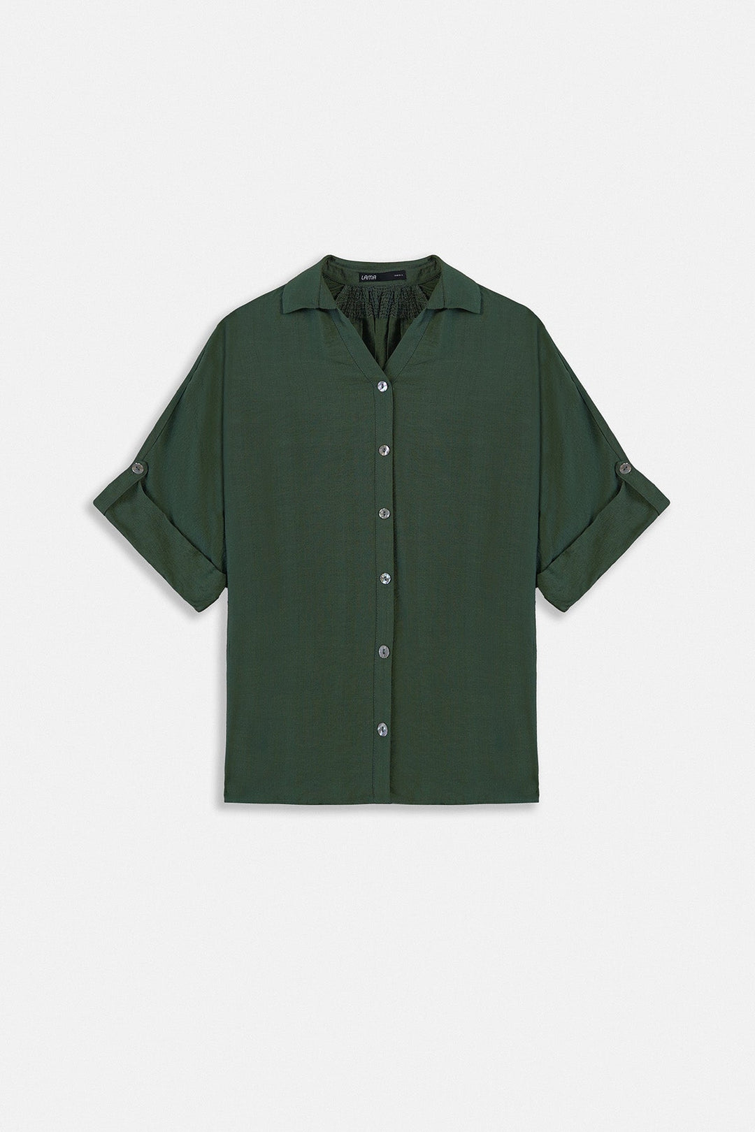 GREEN-SOFT TURN UP SHIRT