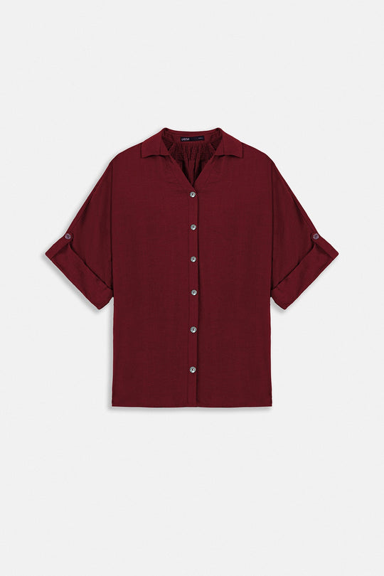 RED-SOFT TURN UP SHIRT