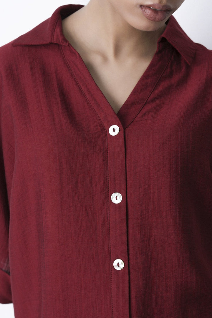 RED-SOFT TURN UP SHIRT