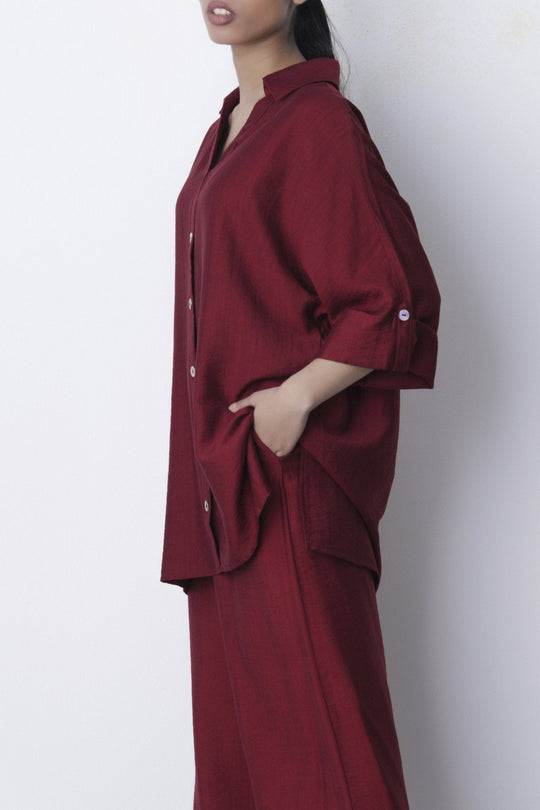 RED-SOFT TURN UP SHIRT
