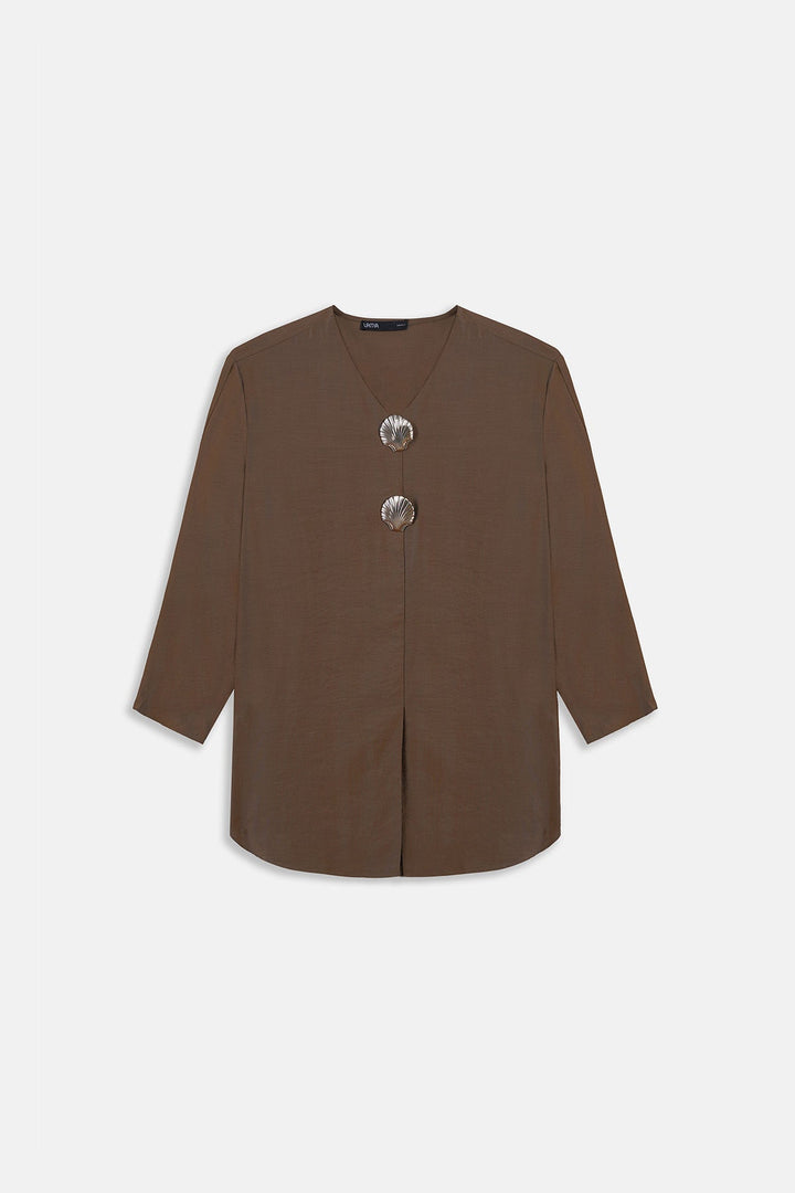 BROWN-SEA TREASURES BLOUSE