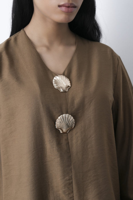 BROWN-SEA TREASURES BLOUSE