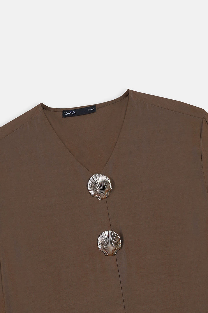 BROWN-SEA TREASURES BLOUSE