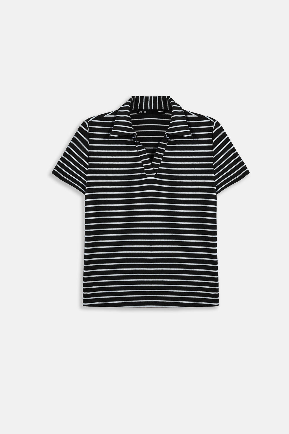 BLACK WHITE-YARN DYED HENLEY