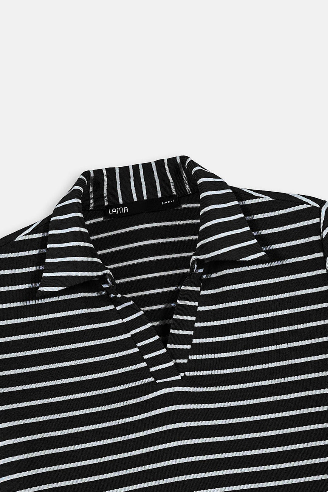BLACK WHITE-YARN DYED HENLEY