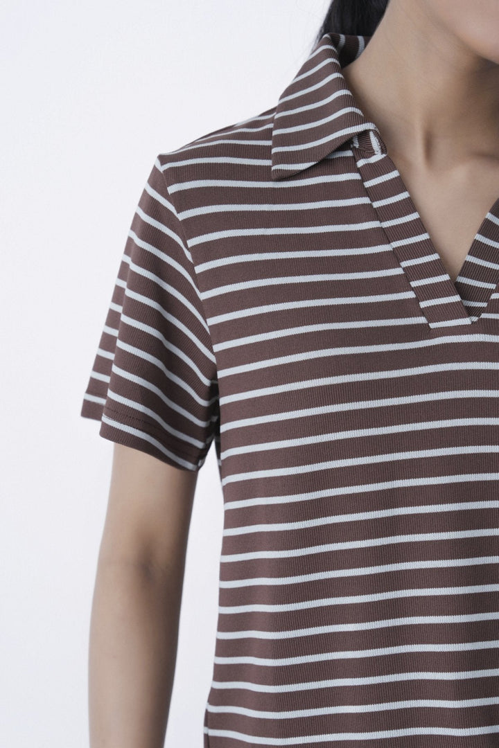 BROWN GREY-YARN DYED HENLEY