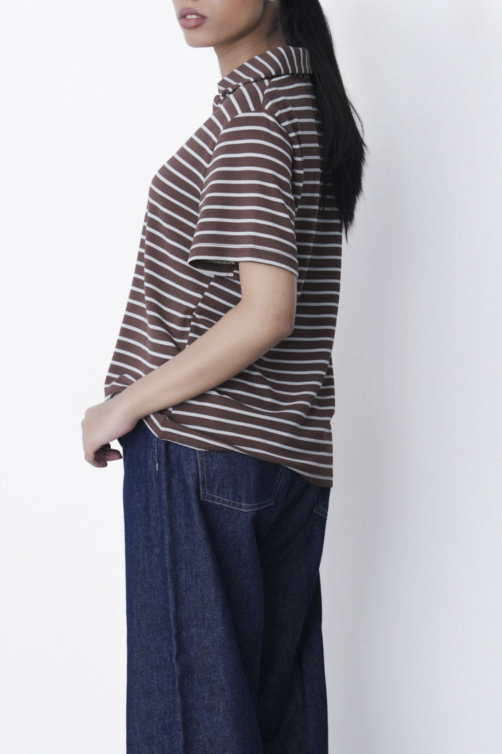 BROWN GREY-YARN DYED HENLEY