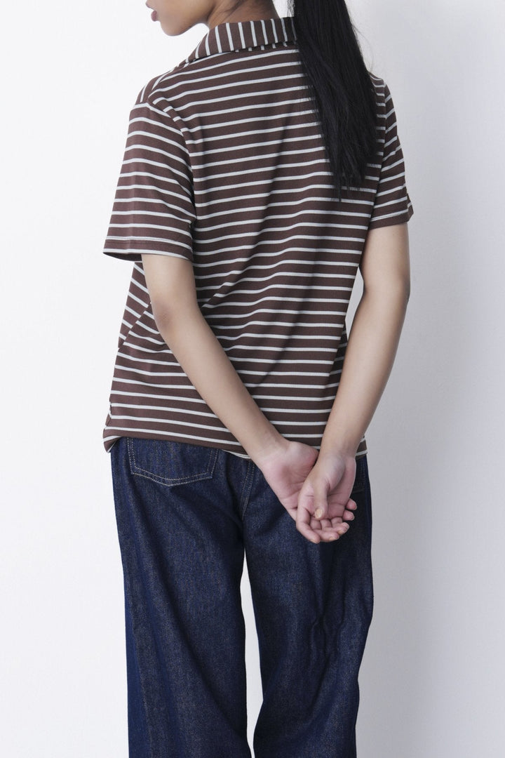 BROWN GREY-YARN DYED HENLEY