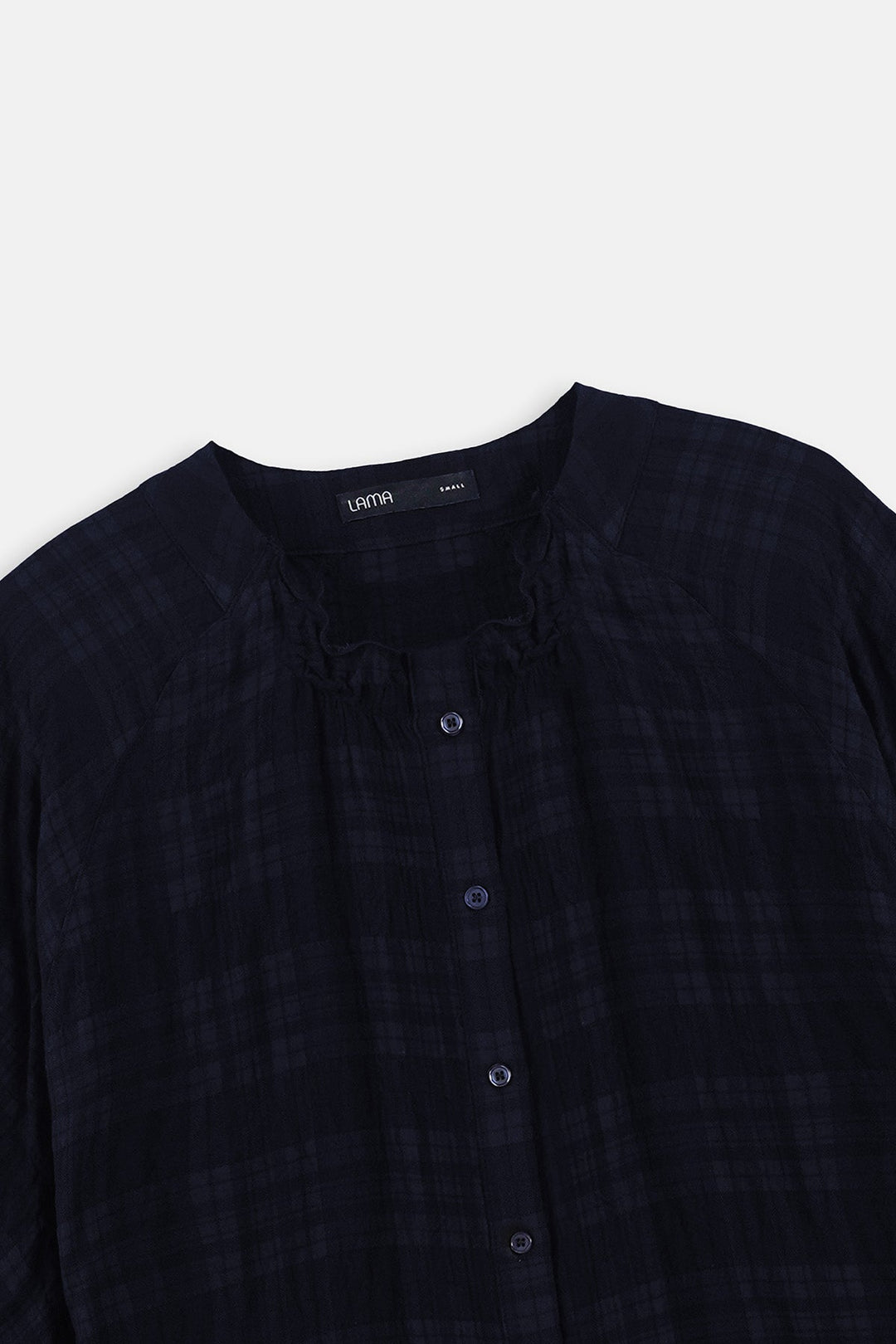 BLUE PLAID LOOSE BLOUSE