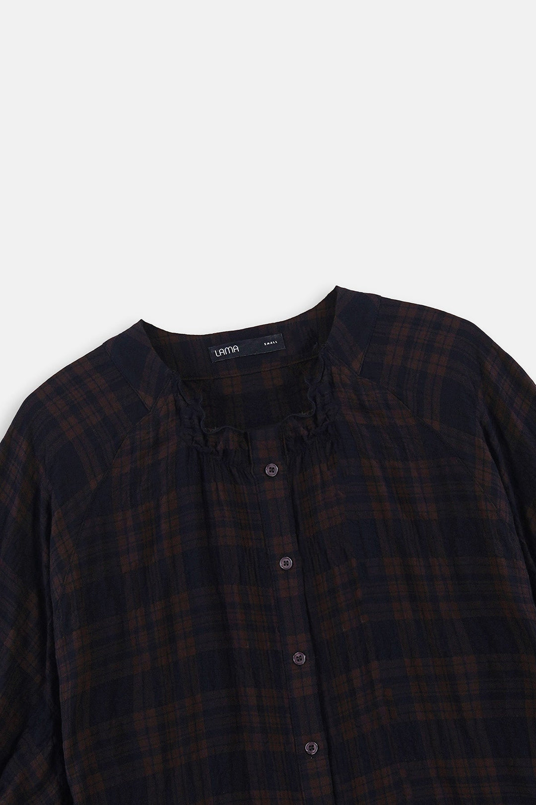 BROWN PLAID LOOSE BLOUSE