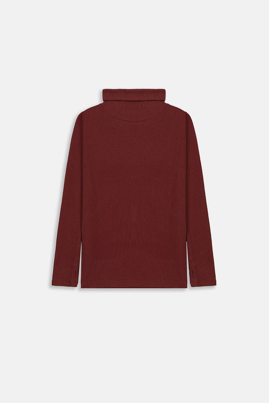 RUST SOFT KNIT PULLOVER