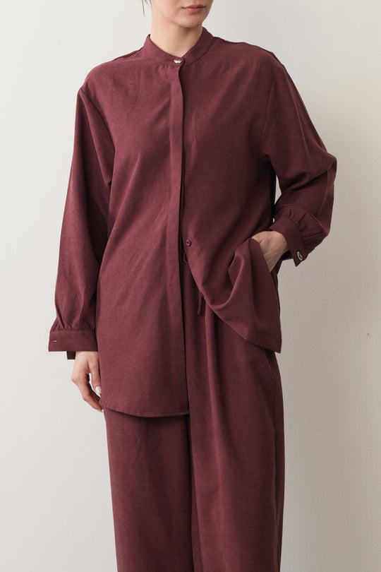 SUEDETTE COLLAR TUNIC