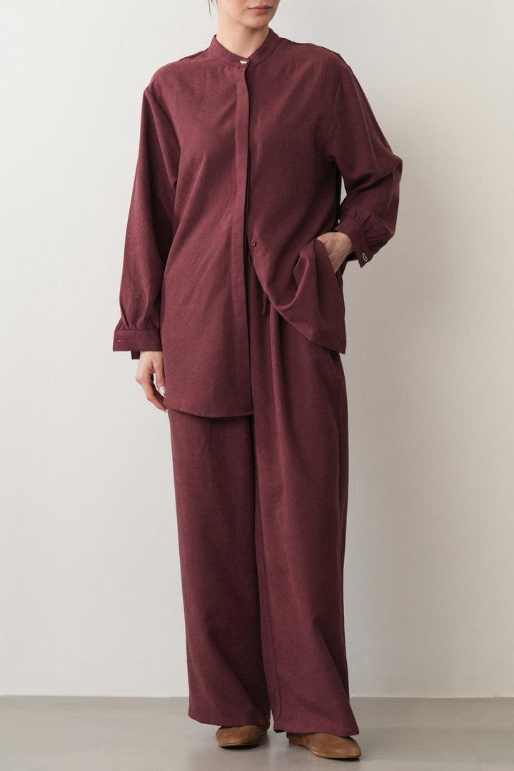 SUEDETTE COLLAR TUNIC