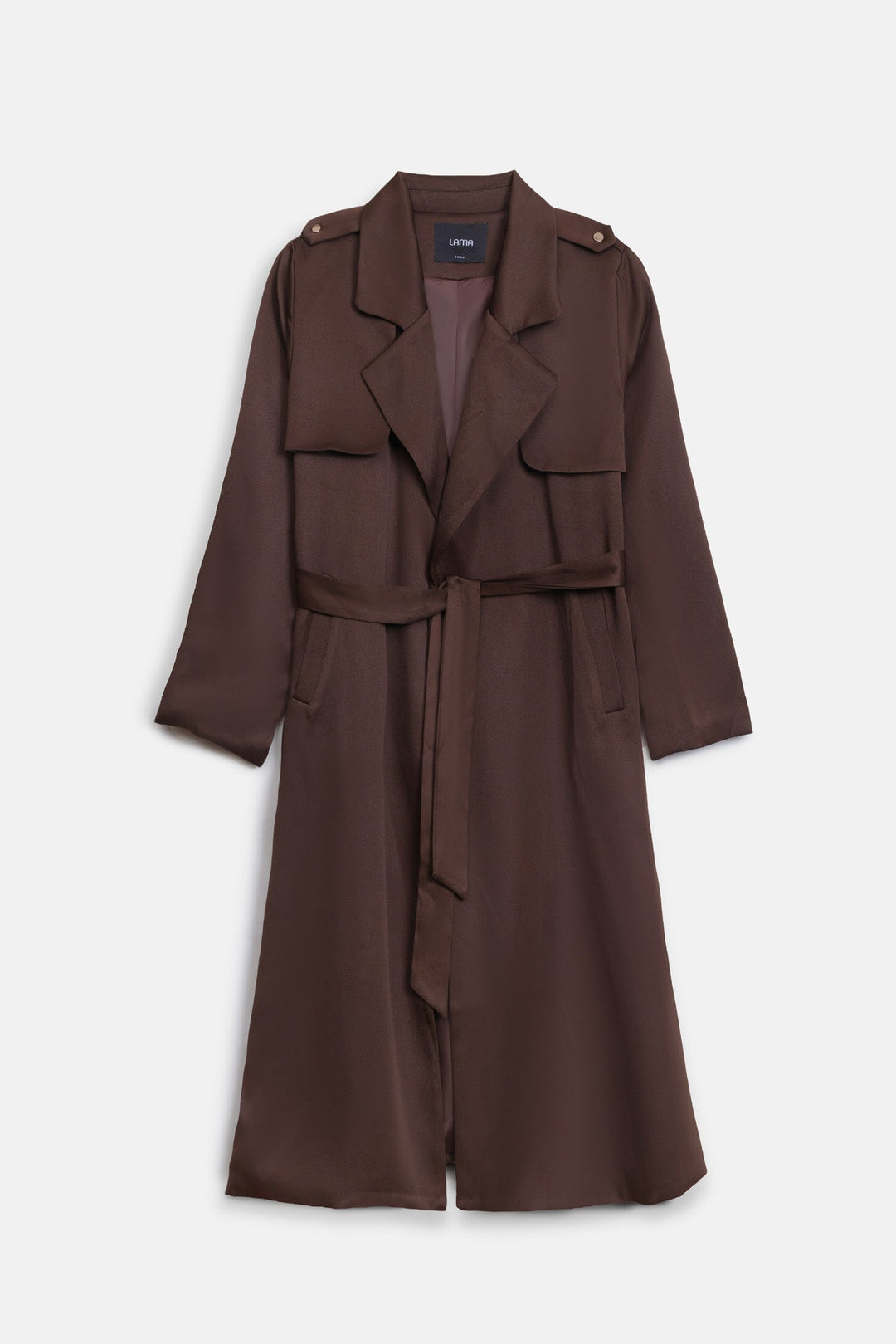 SILKY TRENCH STYLE COAT