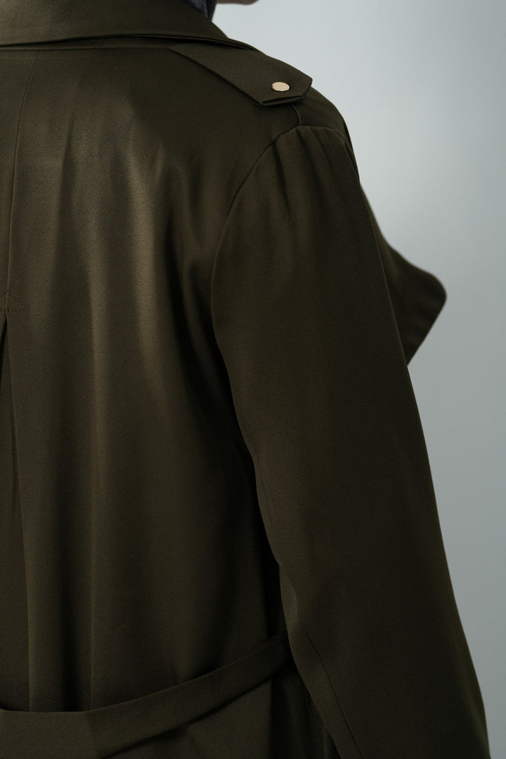 SILKY TRENCH STYLE COAT