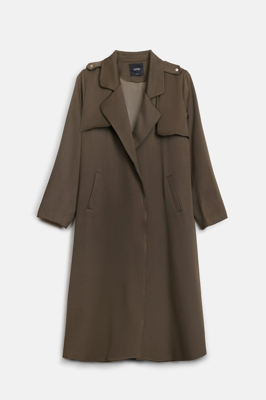 SILKY TRENCH STYLE COAT