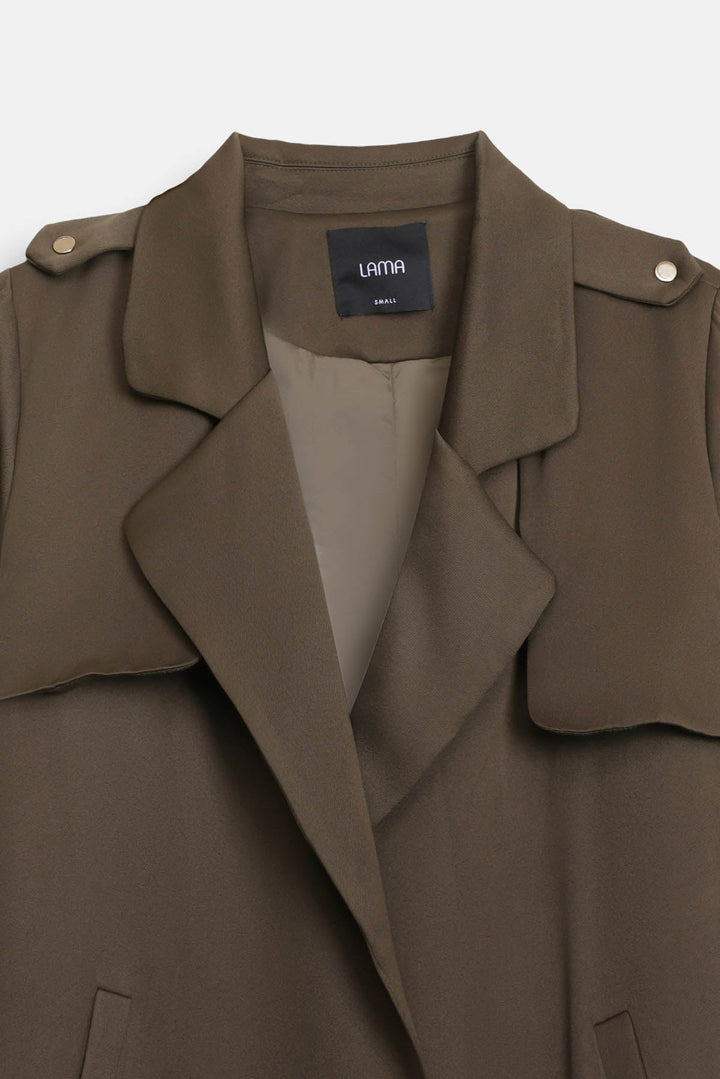 SILKY TRENCH STYLE COAT