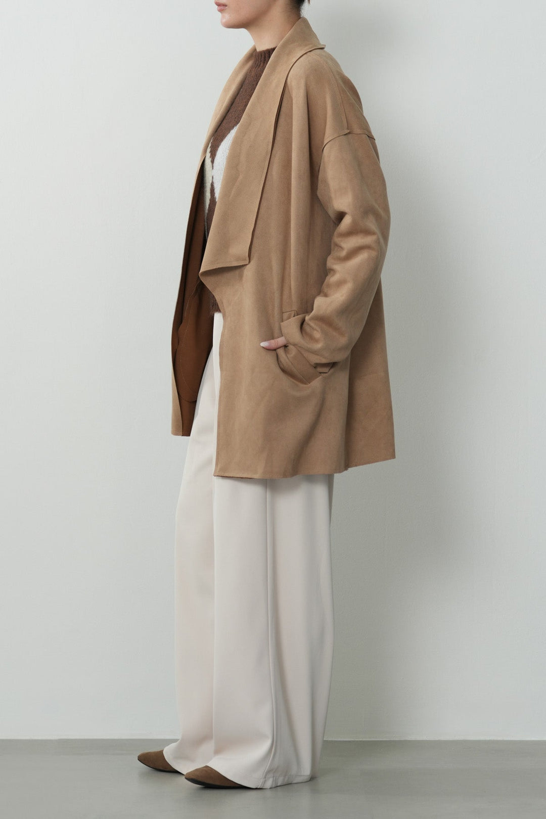 WATERFALL SUEDETTE COAT