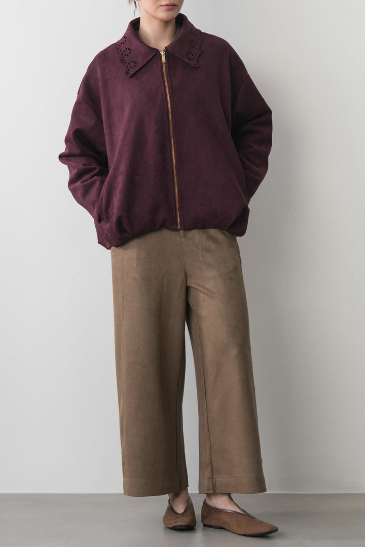 CUTWORK SUEDETTE JACKET