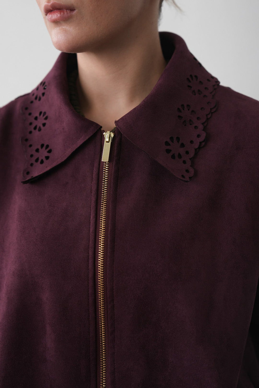 CUTWORK SUEDETTE JACKET