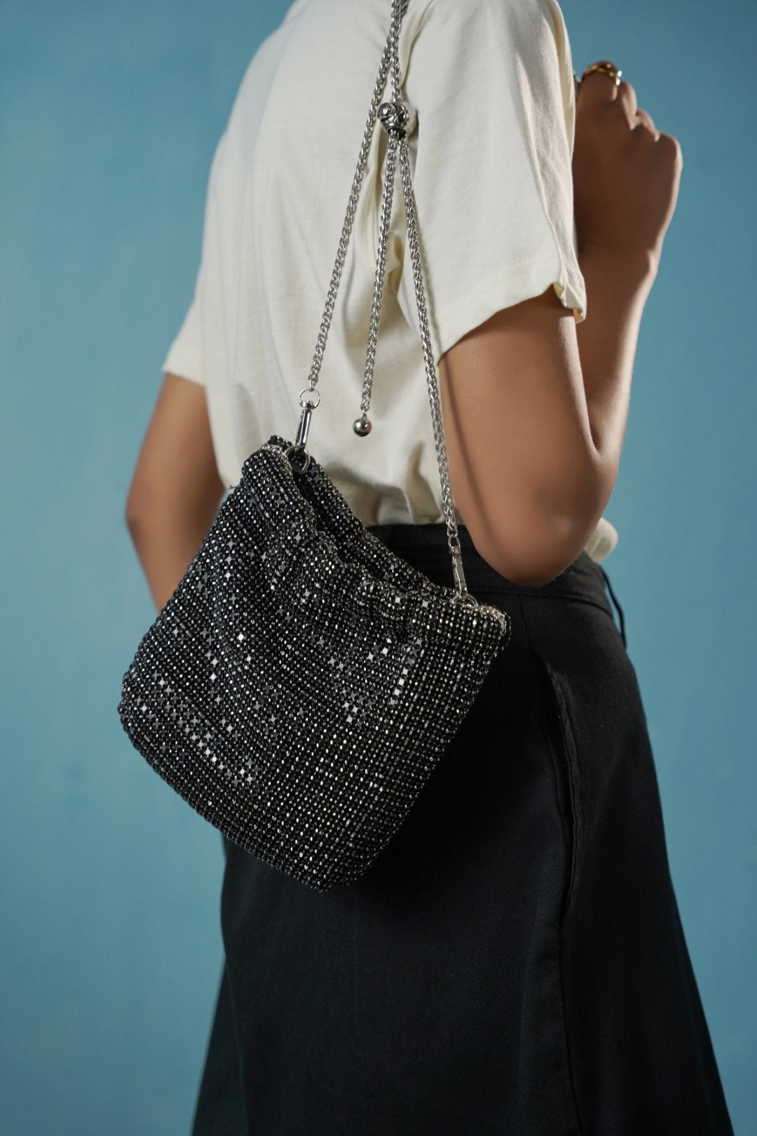 BLACK COCKTAIL PARTY CROSSBODY