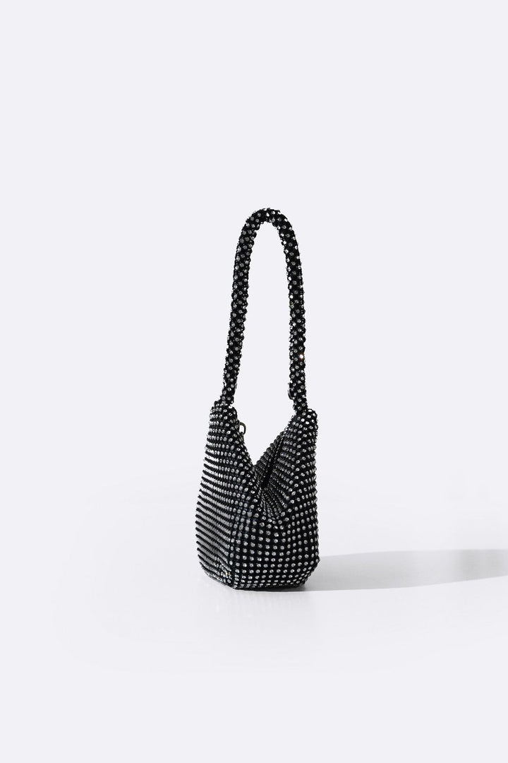 BLACK MINI STUD WRIST BAG