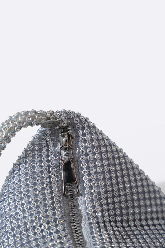 SILVER MINI STUD WRIST BAG